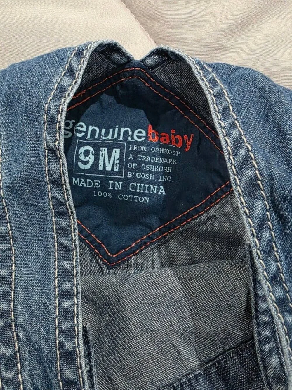Genuine Baby by OshKosh Denim Short Overalls Size 9M Baby Jean Romper Unisex